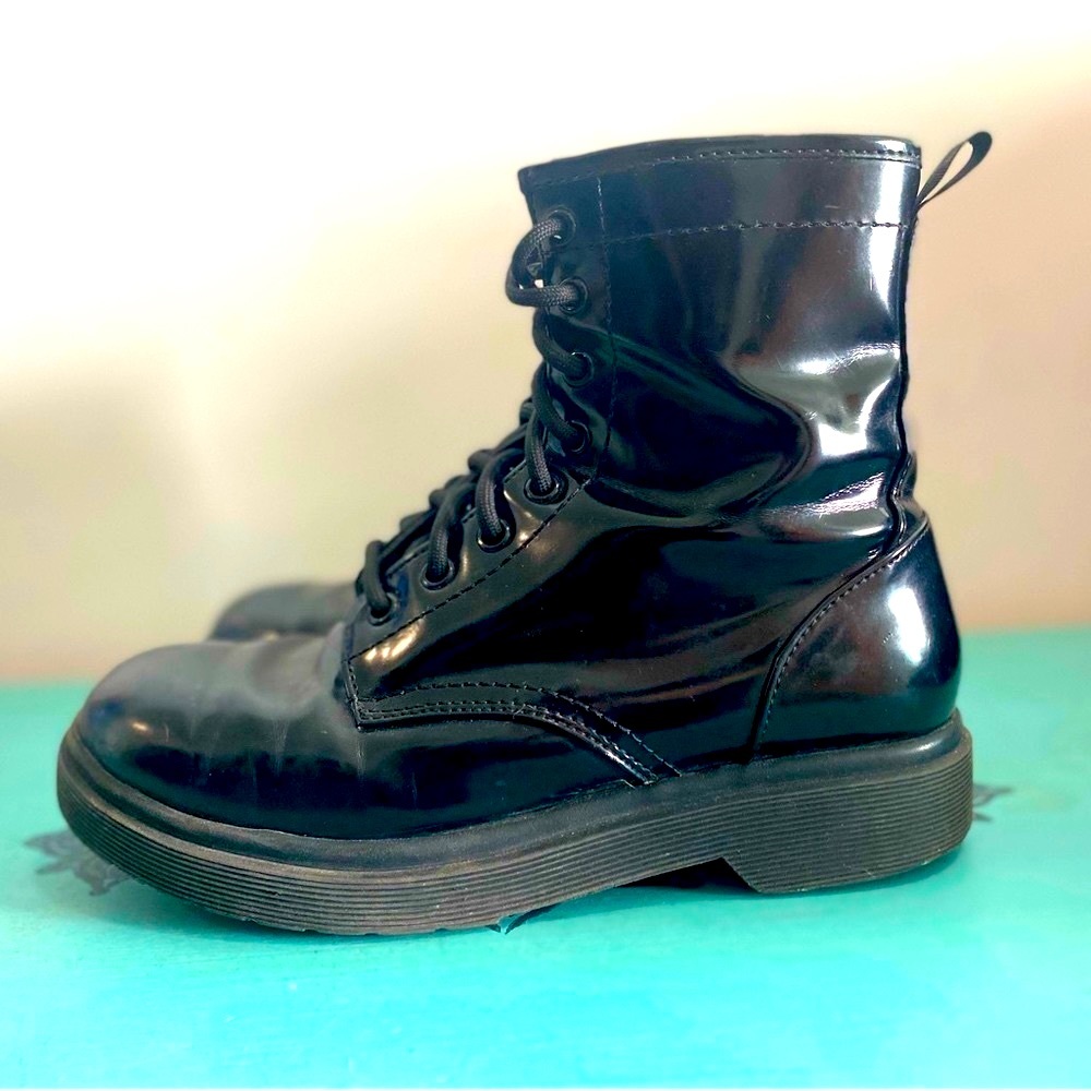 Black Mossimo Semi-Gloss Vegan Ankle Boots